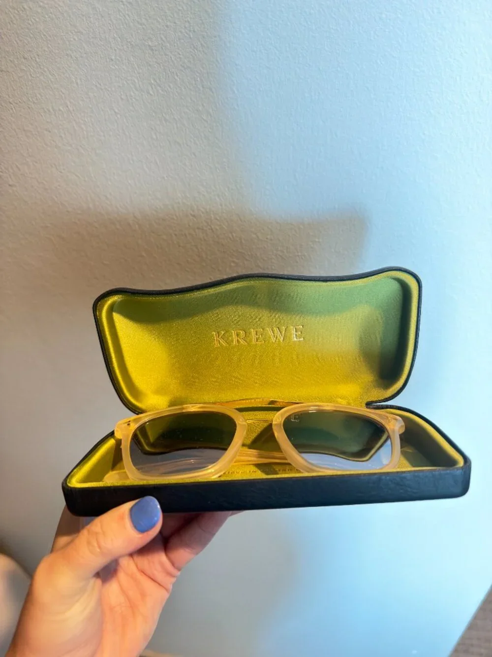 Krewe Coliseum Blonde 18K Mirrored Sunglasses w/ Case